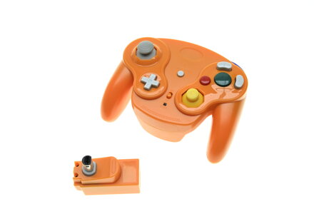 Bezdrátový joystick - ovladač pro Nintendo GameCube NGC, oranžový